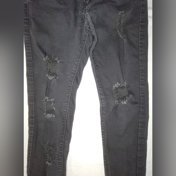 Ci Sono Distressed Black Stretch Skinny Jeans Women's Size 1 (25) - Picture 8 of 12